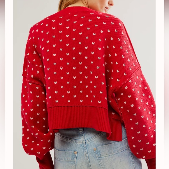 Free People Women's Patterned Easy Street Cropped Sweater - Picture 3 of 6